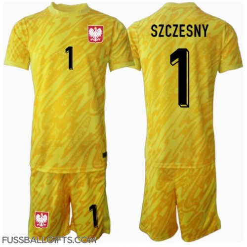 Polen Wojciech Szczesny #1 Torwart Fußballbekleidung Heimtrikot Kinder EM 2024 Kurzarm (+ kurze hosen)